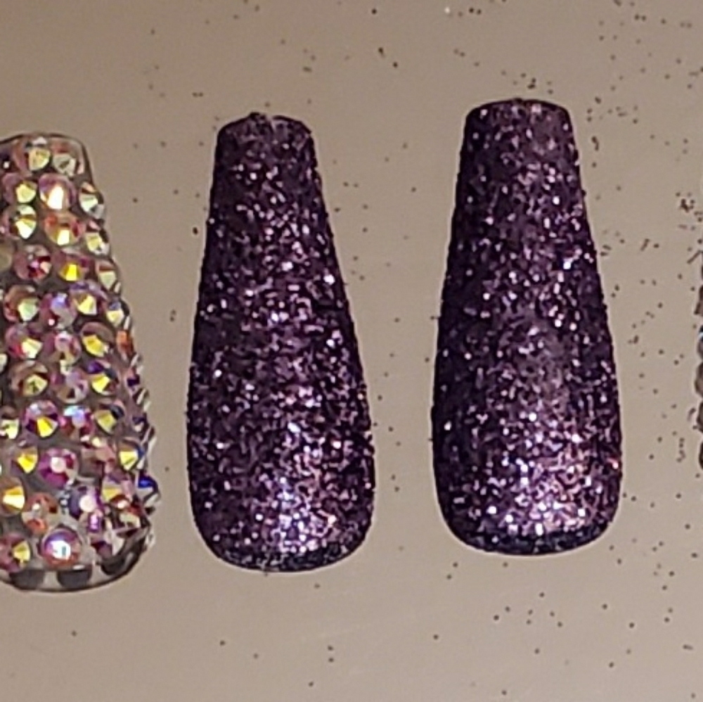 Custom "Shiney Grape" Press On Nails